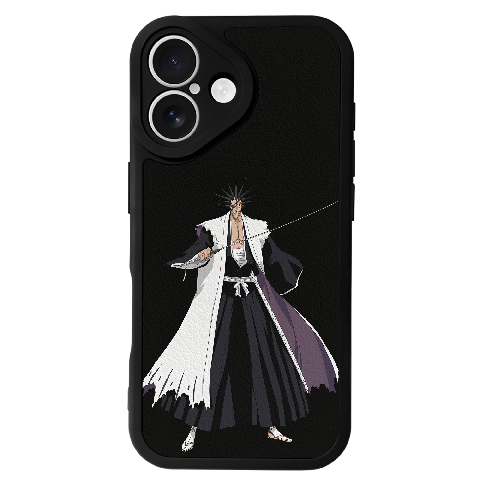 （画像用） ブリーチ ざらき けんぱち BLEACH Zaraki Kenpachi 【iPhone 16シリーズ対応】シリコンスマホケース（レザー調） 材質：シリコン